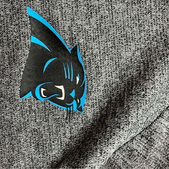 NIKE Sz M Unisex Heather Black Carolina Panthers Funnel Neck Raglan Performance - Picture 7 of 11